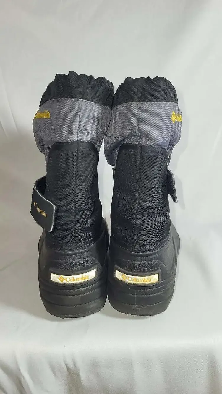 Columbia Kids Powderbug Plus II Waterproof Insulated Snow Boots Black Grey, size